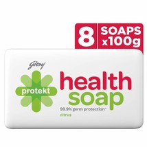 Godrej Protekt Health Bath Soap - 99.9% Germ Protection - 100g (Pack of 8) - £30.28 GBP