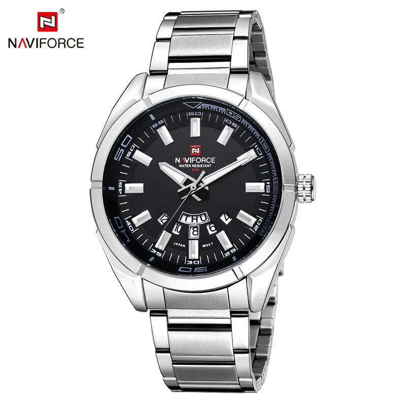 Al watch for men stainless teel sport waterproof male watches quartz date display clock thumb200