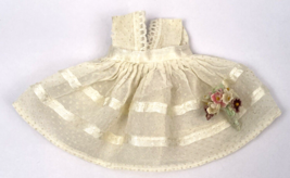 Vintage Ginny Doll Clothes Dress Ivory Swiss Dot Satin Ribbon Clothes Bo... - £38.12 GBP