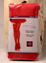 Wonderland Halloween Costume Adult Red Fishnet Tights Stockings Pantyhos... - £5.86 GBP