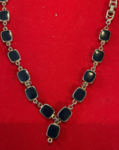 Vintage Silver and Black Necklace - Approx 32 Inches - £8.92 GBP