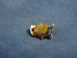 Vintage Estate 10K Yellow Gold Beverly Enterprises Pin With Ruby Stone, 1.64g, E - £59.35 GBP