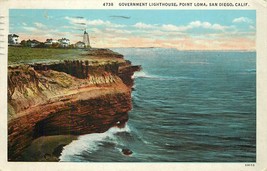 DB Postcard CA P617 Government Lighthouse Point Loma Seaside Ocean View 1937 - £3.62 GBP