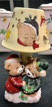Too Cute Vintage Kissing Bear Candle Holder Lamp Shade Votive Christmas ... - $14.85