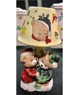 Too Cute Vintage Kissing Bear Candle Holder Lamp Shade Votive Christmas ... - $14.85
