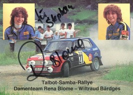 Rena Blome Female Touring Rally Racing Cars Hand Signed Photo - £7.18 GBP