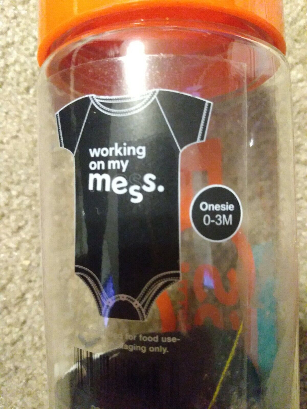 Mess In A Bottle  Infant &#39;Working On My Mess&#39; Bodysuit 0-3 mo - $4.94