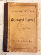 ANTIQUE BOOK Heidelberg Catechism of the Reformed Church Small 64 pg HB ... - £23.69 GBP