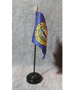 State of New Hampshire Mini 4&quot;x6&quot; Desk Stick Flag, With Black Plastic Stand - £7.04 GBP+