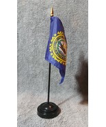 State of New Hampshire Mini 4&quot;x6&quot; Desk Stick Flag, With Black Plastic Stand - $12.47 CAD+