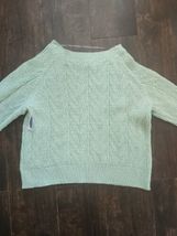 $40 nwt OLD NAVY must have Cableknit Sweater L sea Mist Mint Green Pullo... - £19.57 GBP