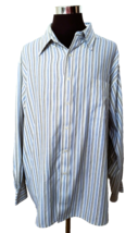 George Dress Shirt Men&#39;s Size 3XL Multicolor Striped Button Front &amp; Coll... - $18.81