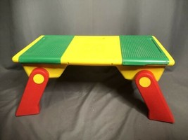 Vintage Lego Lap Table Storage Collapsible Folding Legs Yellow Green Made In USA - £59.68 GBP