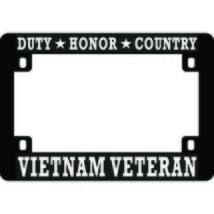  Vietnam Veteran Duty Honor Country Motorcycle License Plate Frame 7.5&quot;x5&quot; - £8.94 GBP