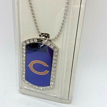 Chicago Bears NFL Dog Tag Necklace Lots of Bling Gift for Her - £9.64 GBP