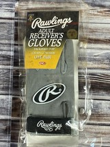 NEW Rawlings Football Receivers Gloves Grey/Black - One Pair - Adult Small  - $10.99