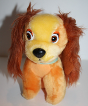 Walt Disney Lady and The Tramp LADY Dog 7&quot; Sits Plush Stuffed Soft Toy Vtg 1980s - £6.91 GBP