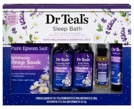 Dr Teal's Melatonin Gift Set for Better Sleep - Epsom Salt Soak, Bath, Body Wash - £39.77 GBP