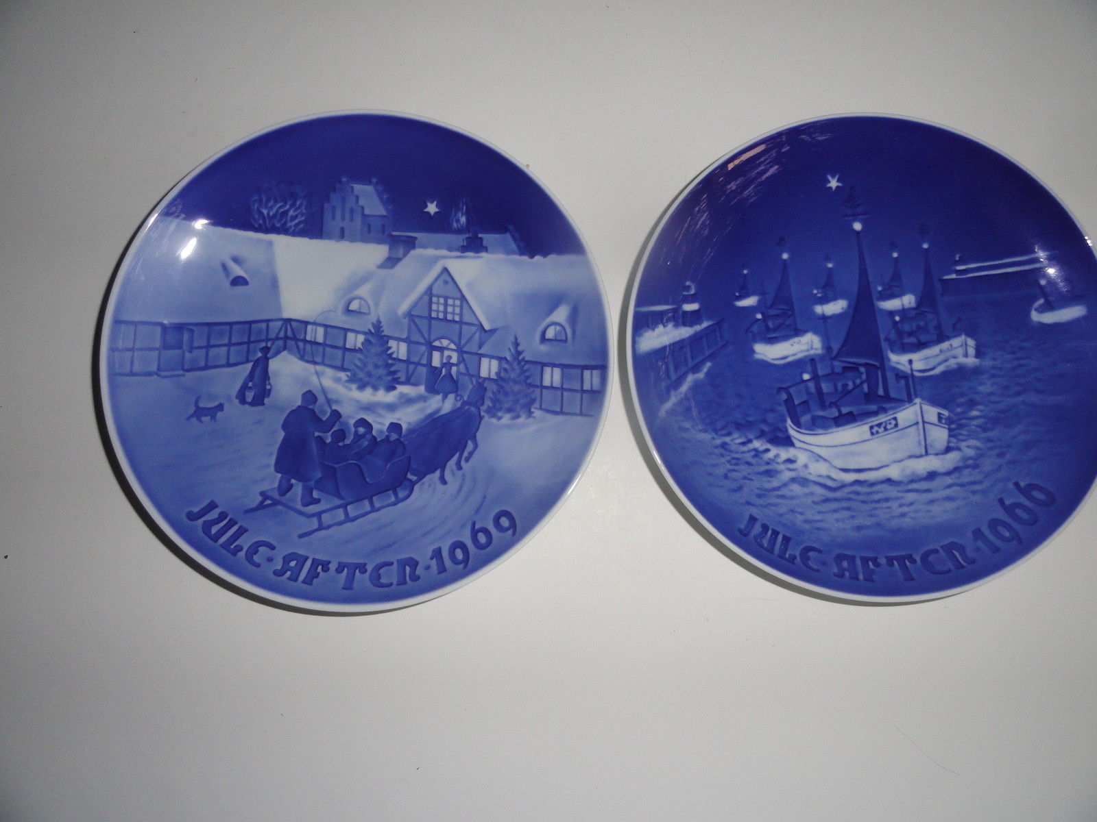 B&G Christmas Plates Lot Blue & White Denmark Porcelain 1969 1966 - $9.99