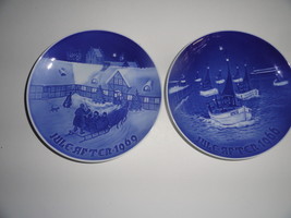 B&G Christmas Plates Lot Blue & White Denmark Porcelain 1969 1966 - £7.98 GBP