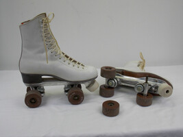 Riedell Red Wing White Leather Roller Skates womens Size 7 Frye harper s... - $149.99