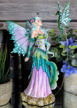 Amy Brown Discovery Enchanted Elf Fairy Damsel With Green Pixie Dragon S... - £47.12 GBP