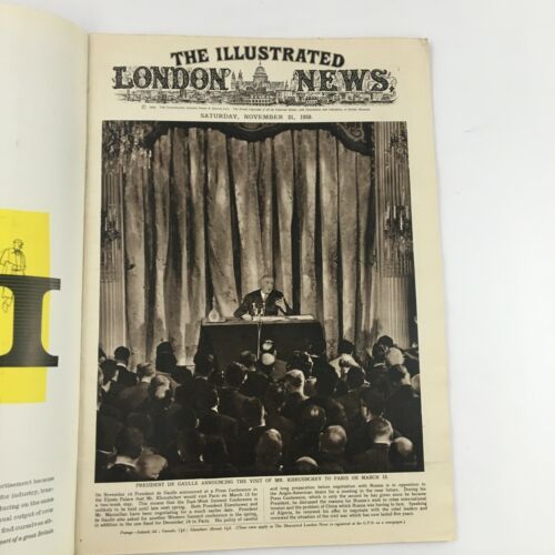 The Illustrated London News November 21 1959 President Charles de Gaulle - $14.20