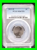 Stunning 2012-D Jefferson Nickel ~ Graded PCGS MS-67 FS High Grade - £118.69 GBP