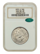 1935-D 50C Arkansas NGC/CAC MS65 - £239.76 GBP
