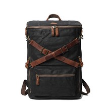 M427 New Anti-Theft Mens Waxed Canvas Backpack Rucksack Laptop Compartment Men W - £99.52 GBP