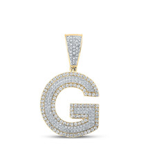10kt Two-tone Gold Mens Round Diamond Initial G Letter Charm Pendant 7/8 Cttw - £805.42 GBP