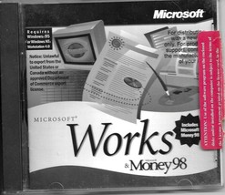 Microsoft Works Version 4.5 &amp; Money 98 For Windows 95 - CD for New PC- N... - £6.21 GBP
