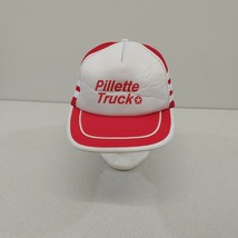Pillette Road Truck Assembly Vintage 3 Strip Trucker Hat White Red Polye... - £11.89 GBP