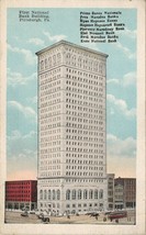 Pittsburgh Pa~First National BANK-MULTI Language Postcard - £5.12 GBP