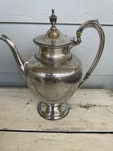 W. &amp; G. SISSONS 19c Silver Plate Coffee Pot, Classical Motif - $147.51