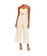 TopShop Cream Gold Yellow Striped Strapless Wide Leg Jumpsuit size 2 NEW... - $66.37 CAD