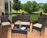 Patio Furniture Set, 4 Pieces Porch Backyard Garden Outdoor Furniture Ra... - $478.99