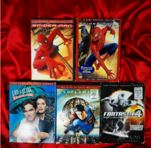 Vtg Y2K SUPER HERO Lot of  7 Fantastic 4 Spiderman 3 Superman Transformers DVDs - £18.51 GBP