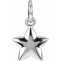 Sterling Silver 5/8&quot; Puffed Star Charm - £37.96 GBP