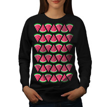 Wellcoda Watermelon Piece Womens Sweatshirt, Summer Casual Pullover Jumper - £23.18 GBP+