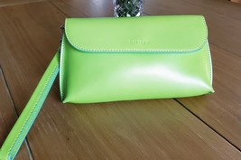 LODIS Lime/Avocado Green &amp; Aqua Thick Leather Wristlet Purse w/detachabl... - $29.69
