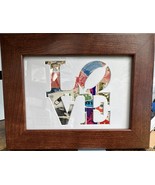 LOVE! - Vintage Postage Stamp Collage Art - €37,90 EUR