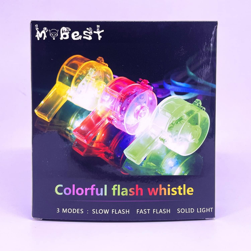 M.Best 12 Pack LED Light up Glow Whistles with Lanyard Necklace Glow in the Dark Item image 6
