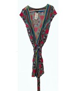 Ladies Wrap Around Short Floral Robe, Poly/Spandex, Nicole, Long Sash, S... - $24.61