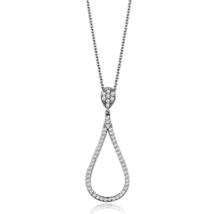 3W1019 - Rhodium Brass Chain Pendant with AAA Grade CZ  in Clear - $756.92 MXN