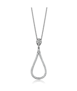 3W1019 - Rhodium Brass Chain Pendant with AAA Grade CZ  in Clear - $55.89 CAD