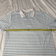Nike Golf Polo Mens XL Standard Fit Short Sleeve Dri Fit Shirt White &amp; Blue - $17.77