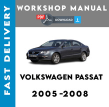 Volkswagen Vw Passat 2005 2006 2007 2008 Service Repair Workshop Manual - £5.58 GBP