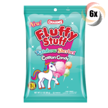 6x Bags Charms Fluffy Stuff New Rainbow Sherbert Cotton Candy | Fat Free... - £18.16 GBP