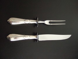 Frank M. Whiting Sterling Silver 2 Pc Meat Carving Set 1932 Troubadour Pattern - £55.16 GBP